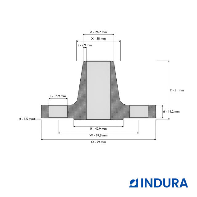 Welding neck flange