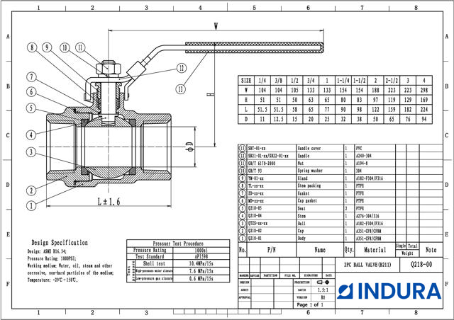 Ball valve 2-pc