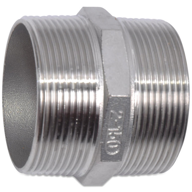 Threaded Fitting, Stainless, ISO 4144, Hexagonal nipple, 1/4", AISI316