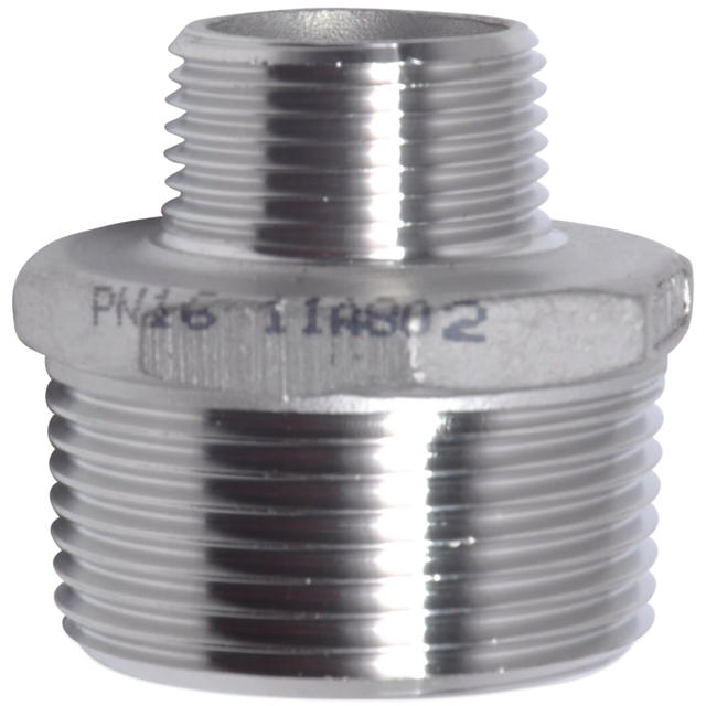 Threaded Fitting, Stainless, ISO 4144, Reducing nipple, 1/2"/1/4", AISI316