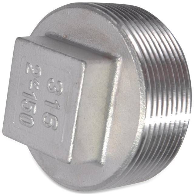 Threaded Fitting, Stainless, ISO 4144, Plug, 1/2", AISI316