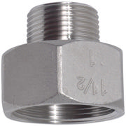 Threaded Fitting, Stainless, ISO 4144, Negative reducer coupling, 3/4"/1/2", AISI316