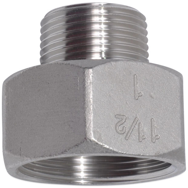 Threaded Fitting, Stainless, ISO 4144, Negative reducer coupling, 1/2"/3/8", AISI316