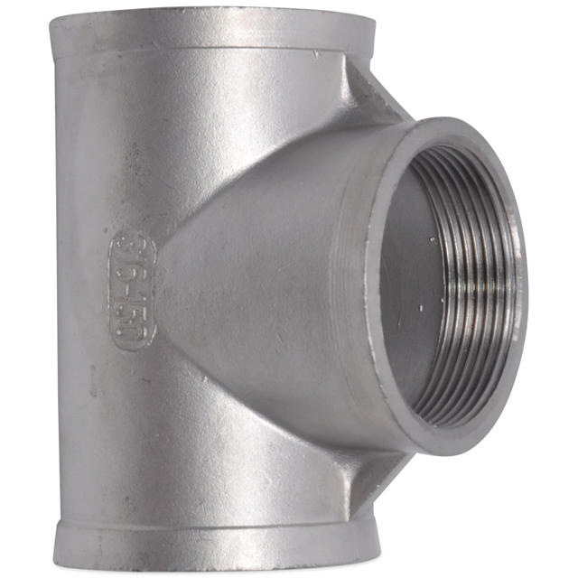 Threaded Fitting, Stainless, ISO 4144, Tee, 1/4", AISI316