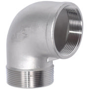 Threaded Fitting, Stainless, ISO 4144, Elbow, 2 1/2", AISI316