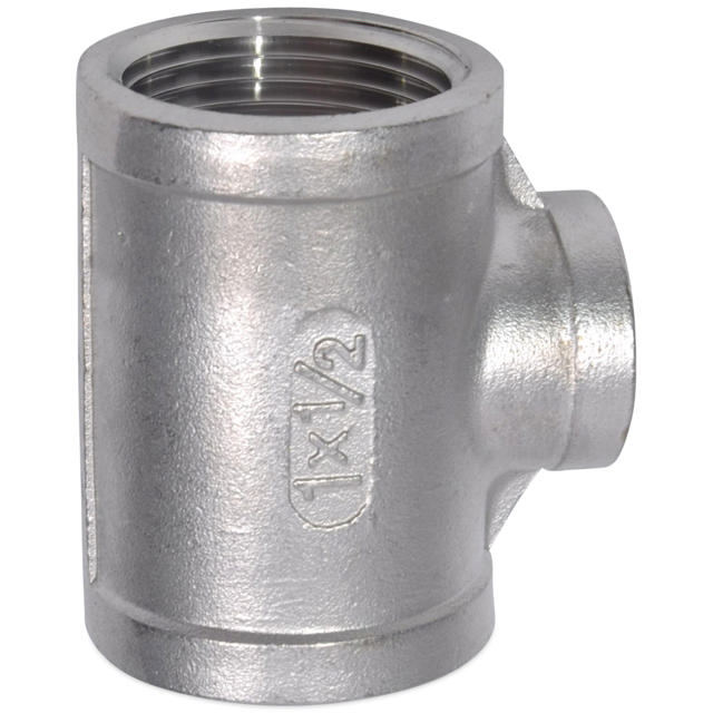 Threaded Fitting, Rustfri, ISO 4144, Red. tee, 1/2x 3/8", AISI316